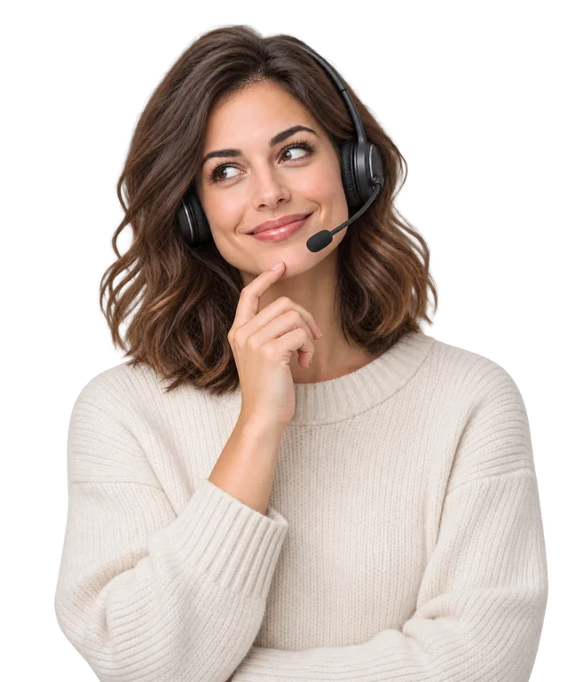 Mitarbeiterin mit Headset im Kundenservice
